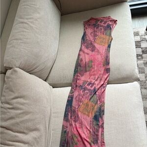 Urban Outfitters Pink and Green Graphic Dress